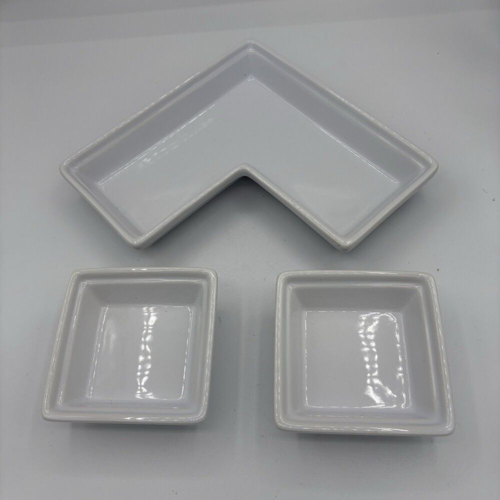 Food Network‎ 2 Dipping Sauce Bowls 4" and L Base White C1
